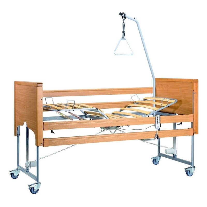 elektricky polohovatelné lůžko včetně hrazdy a matrace